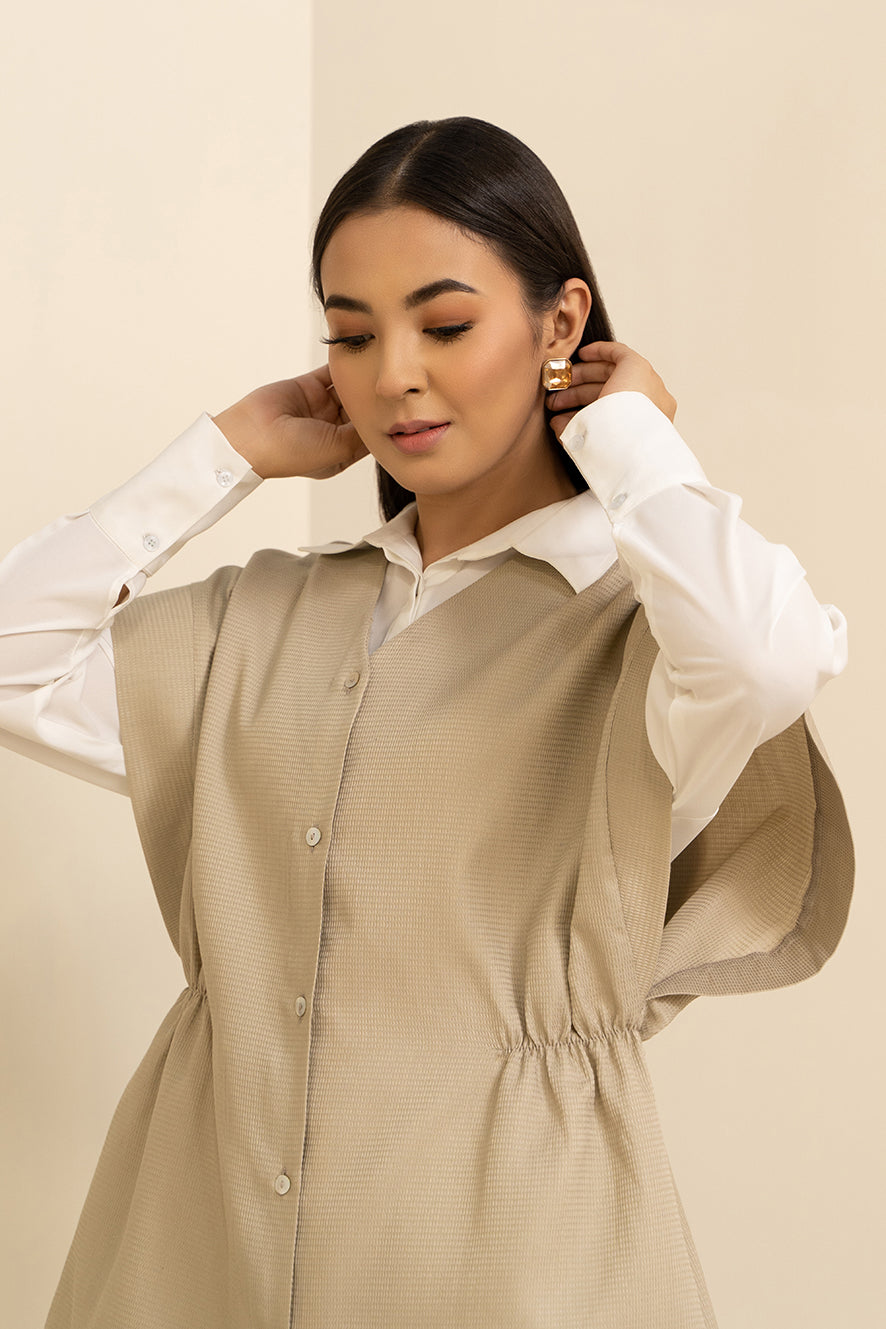 Beige Textured Top