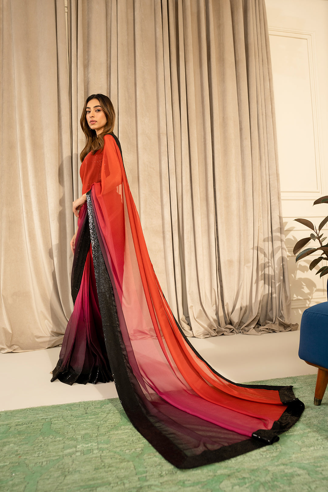 Palai Saree & Crop Top