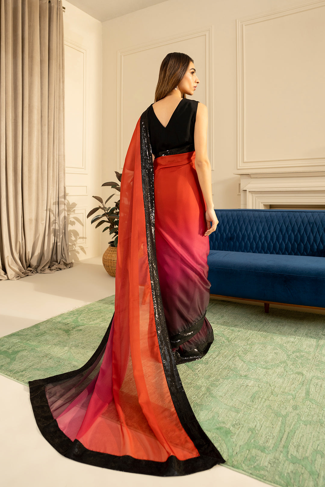 Palai Saree & Crop Top (Sleeveless)