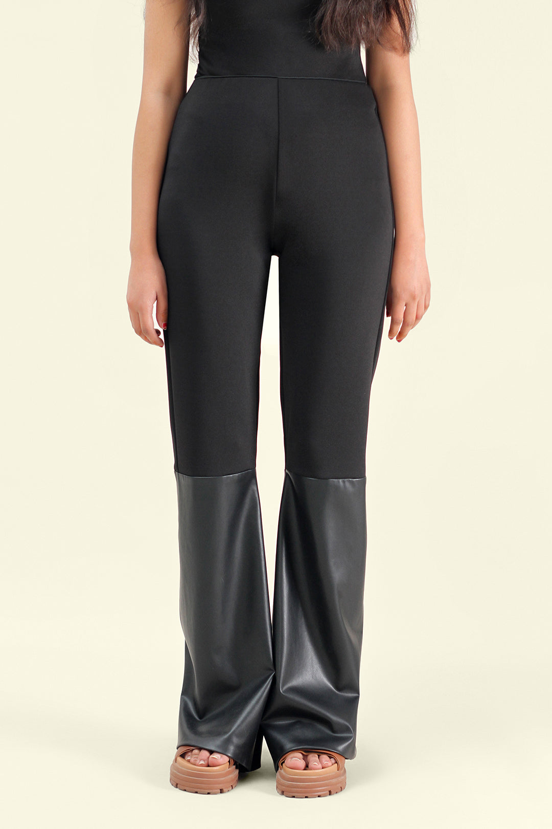 Leather 'n' knit Pants