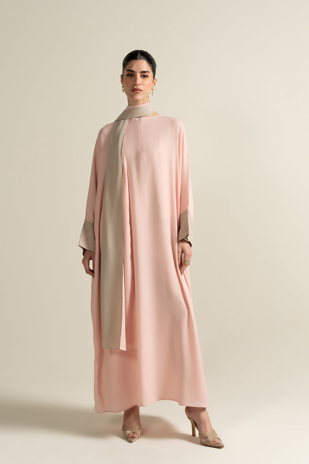 Pink Color Block Stole