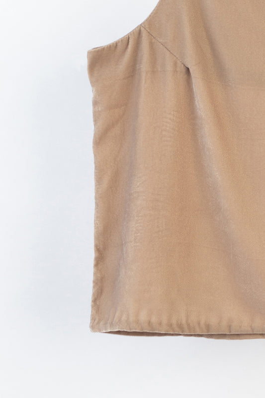 Beige Velvet Tank Top