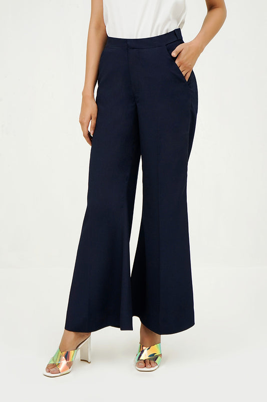 OGRA FLEXI WAIST PANTS - NAVY