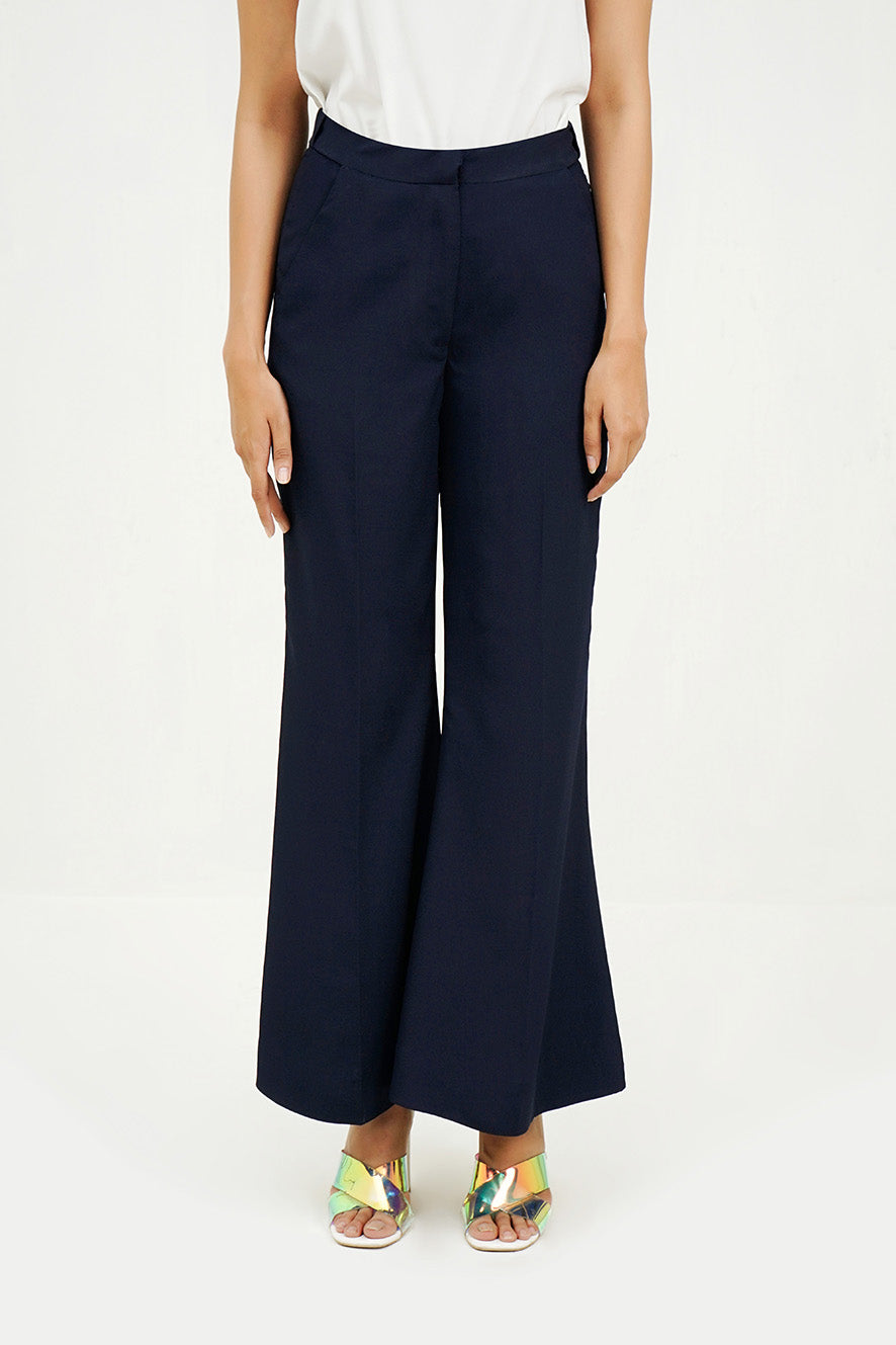 OGRA FLEXI WAIST PANTS - NAVY