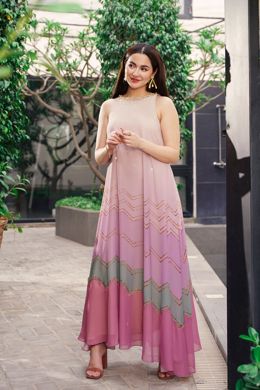 lulusar pink dress Striped Silk Dress Lulusar