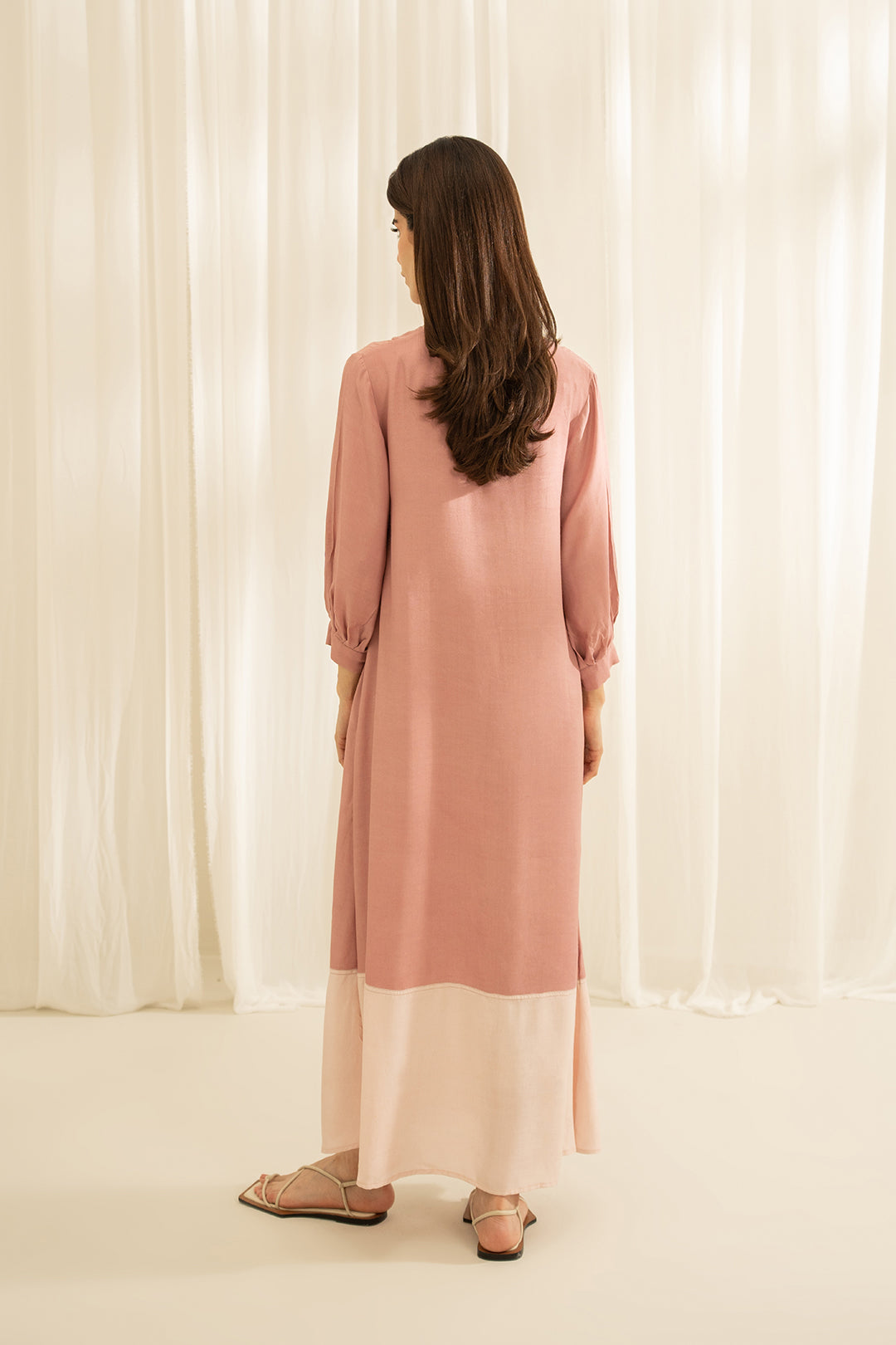 Pink Color Block Dress