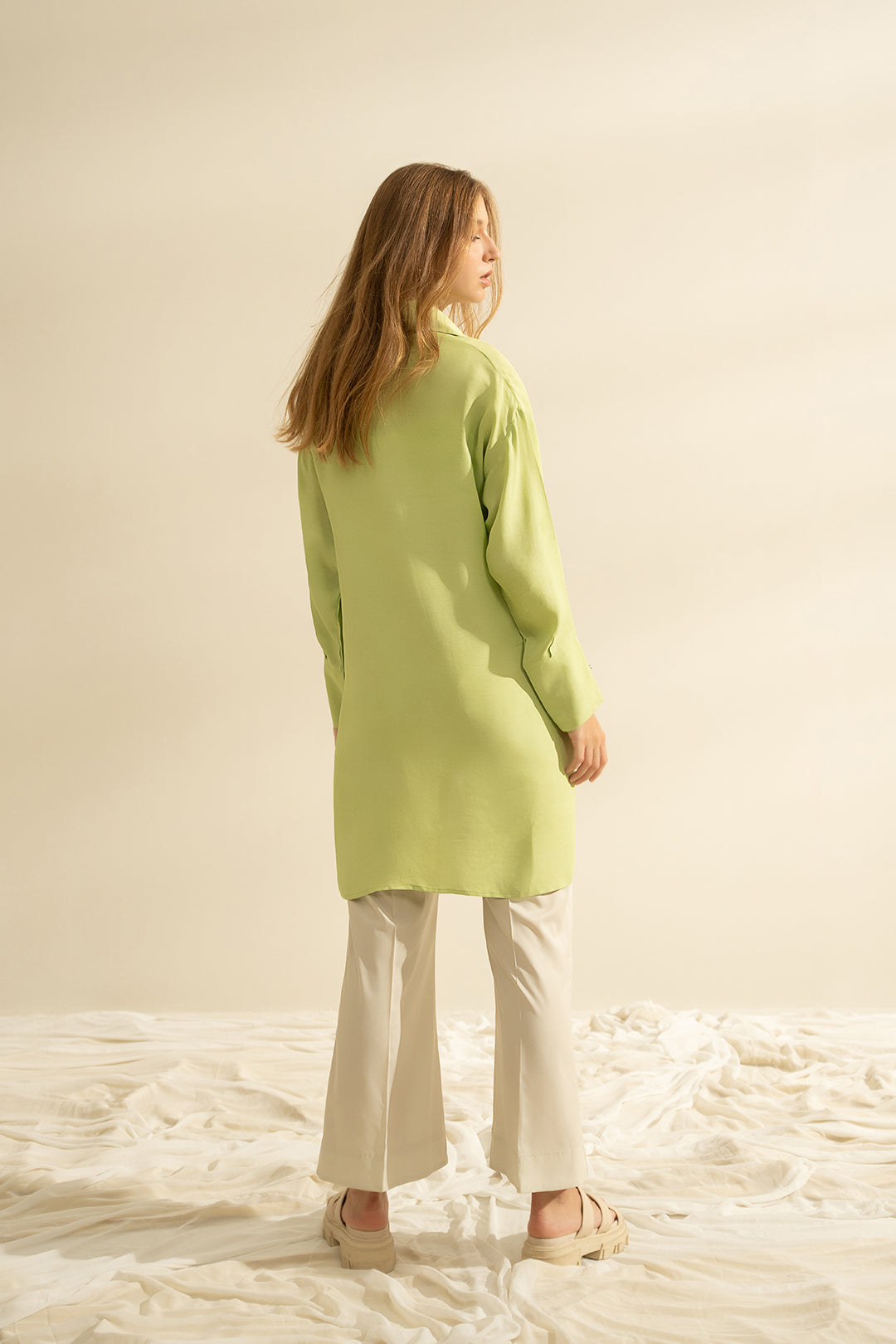 Green Button Down