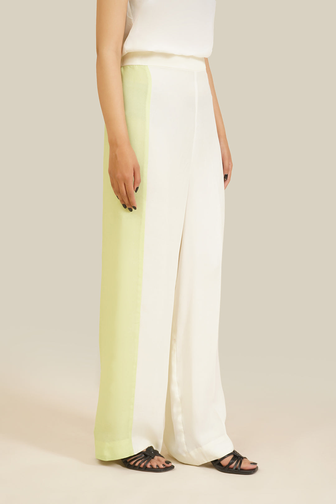 Green Color Block Pants