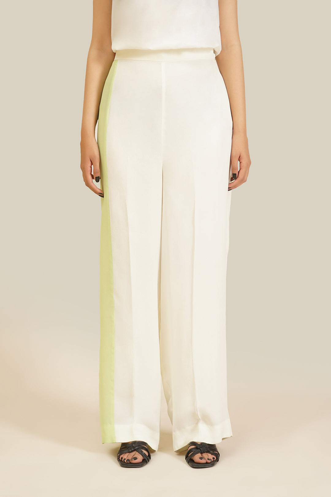 Green Color Block Pants