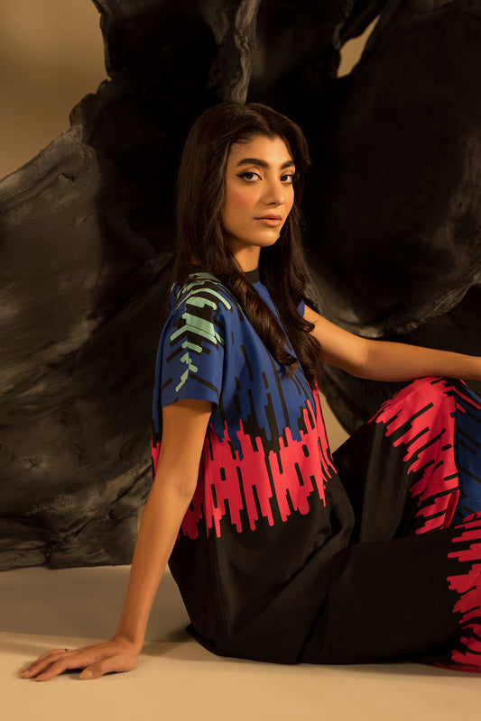 Color Block Drip Top