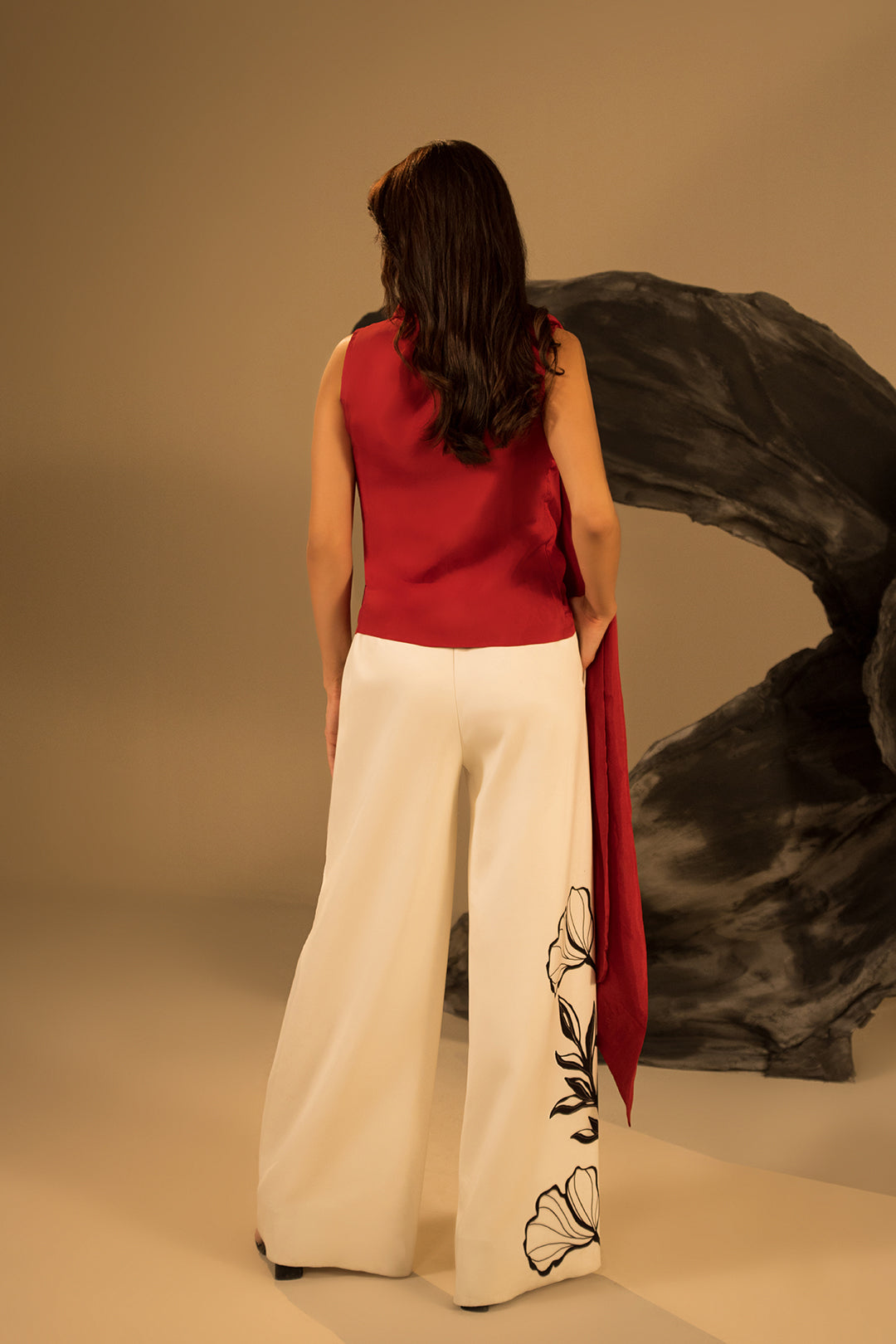 Crimson Scarf Top (Sleeveless)