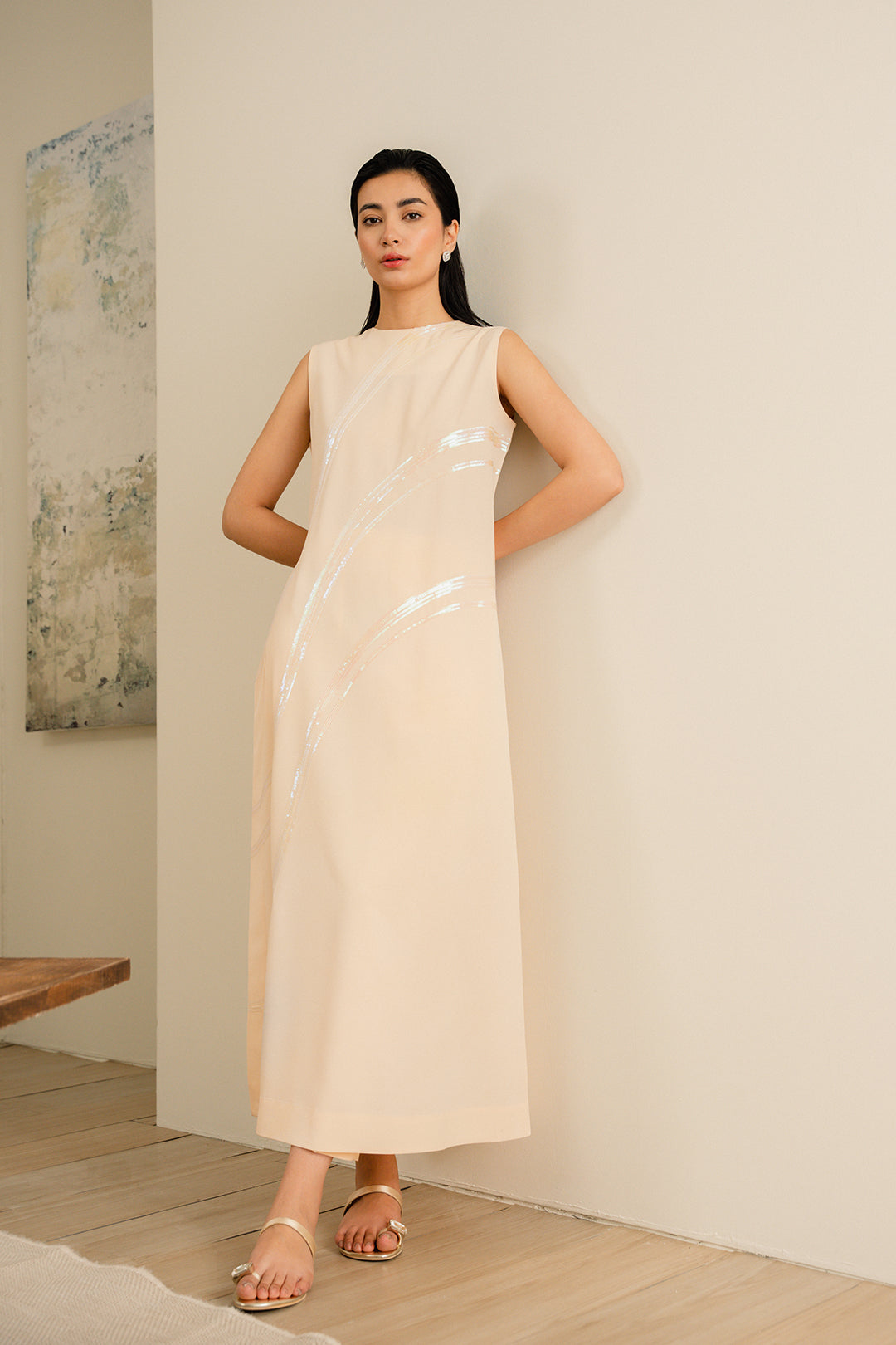 Peach Gleam Dress (Sleeveless)
