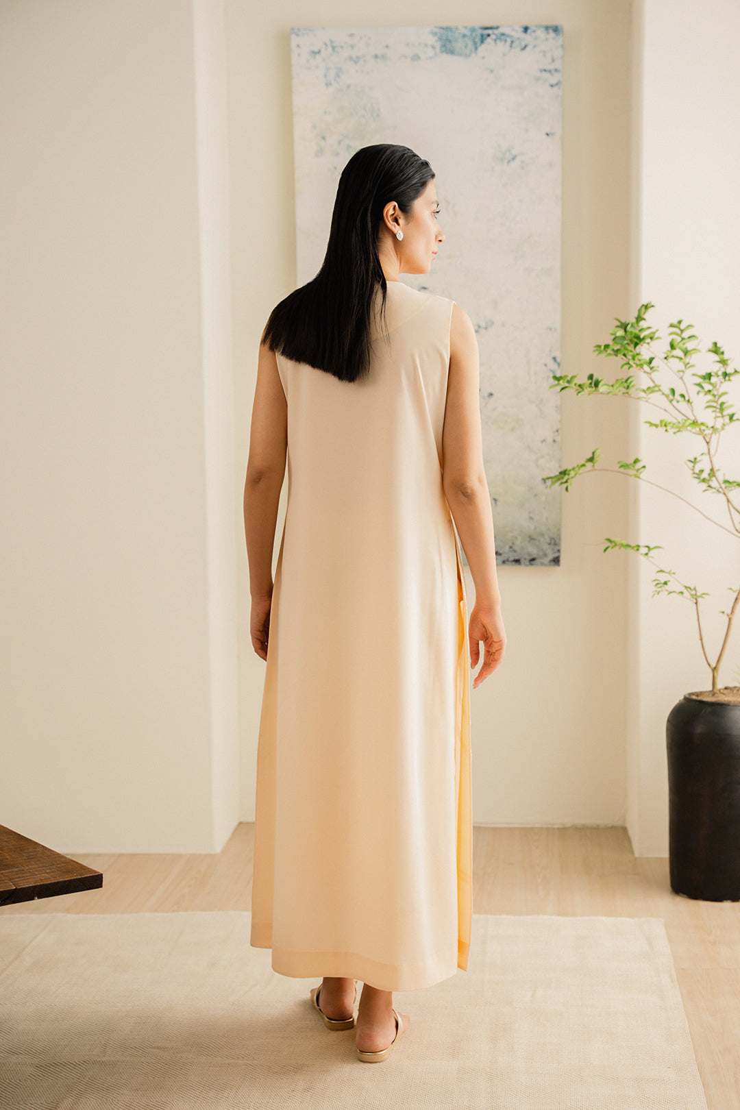 Peach Gleam Dress (Sleeveless)
