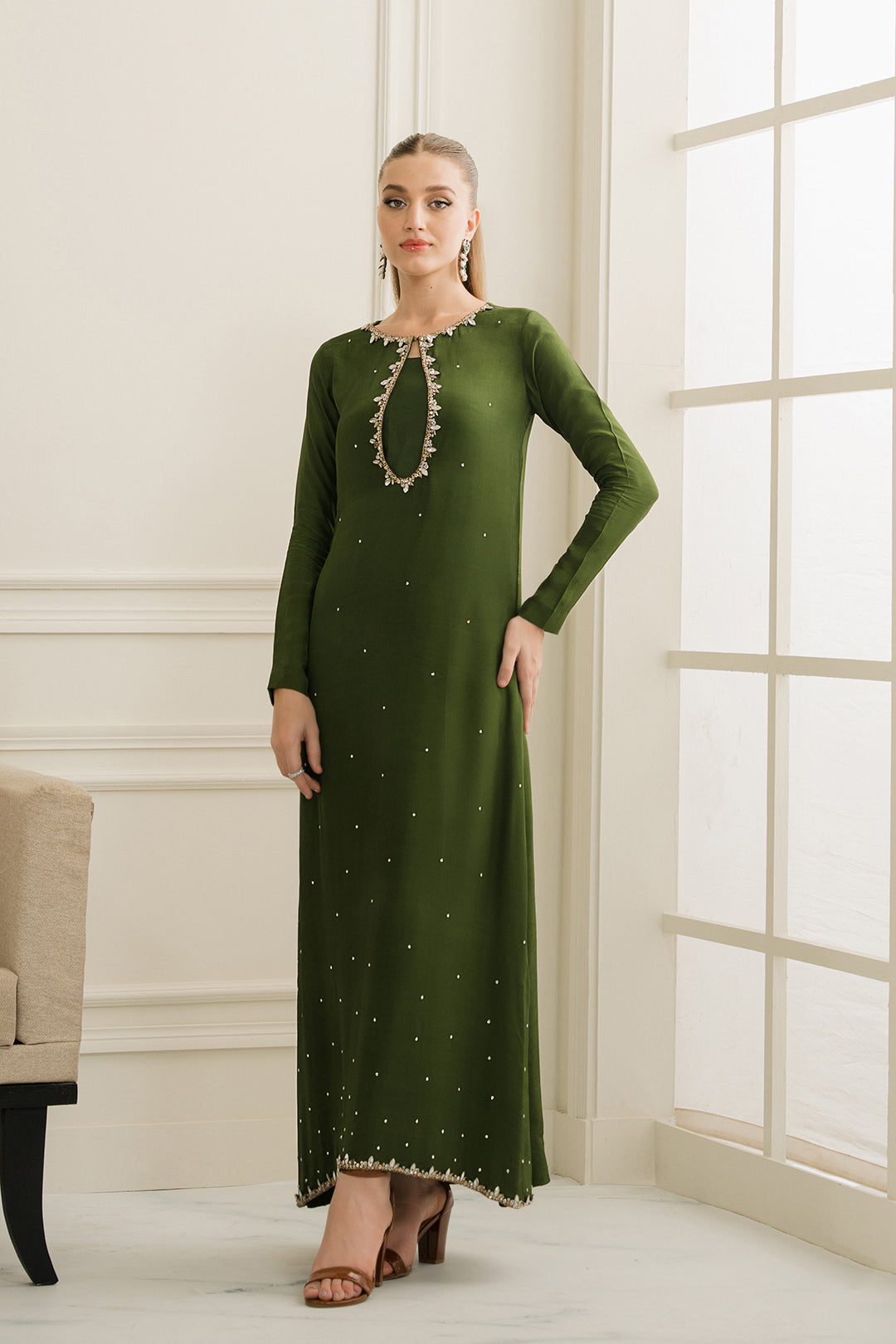 lulusar green dress Khunal – linen dresses