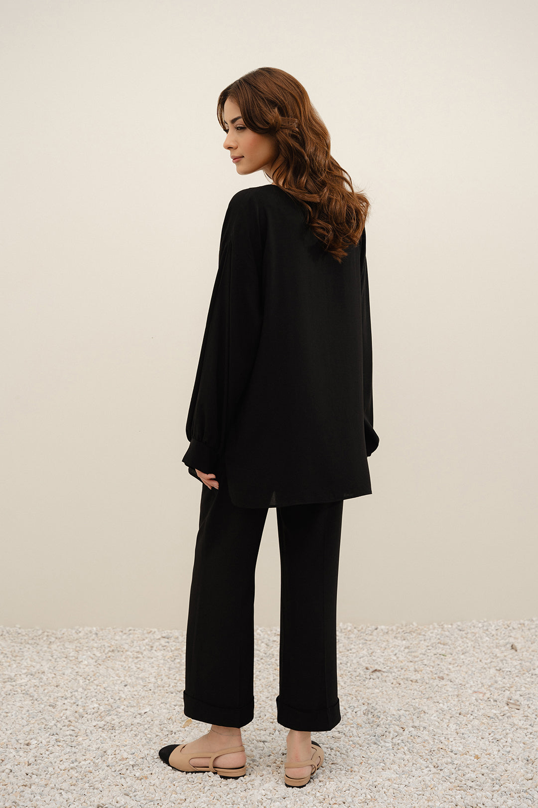 Black Tie-Up Tunic