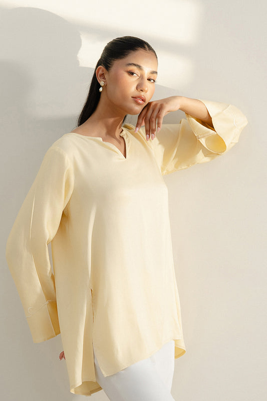Butter Yellow Embroidered Top