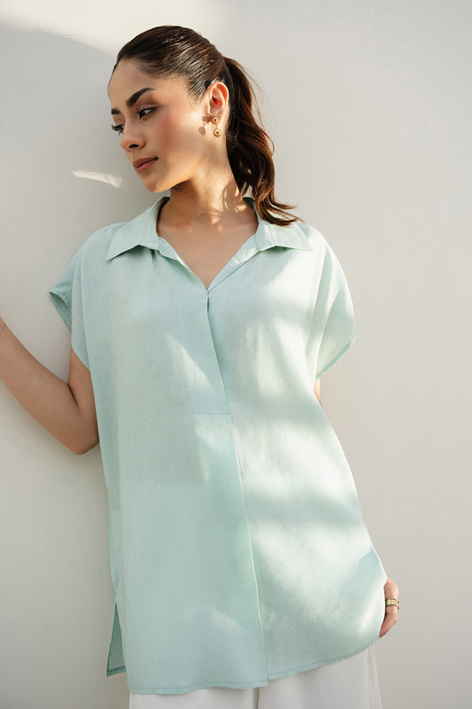 Aqua Extended Shoulders Top