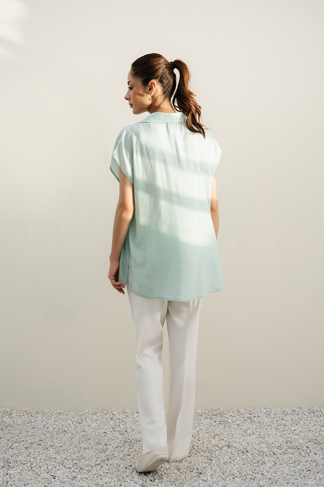 Aqua Extended Shoulders Top