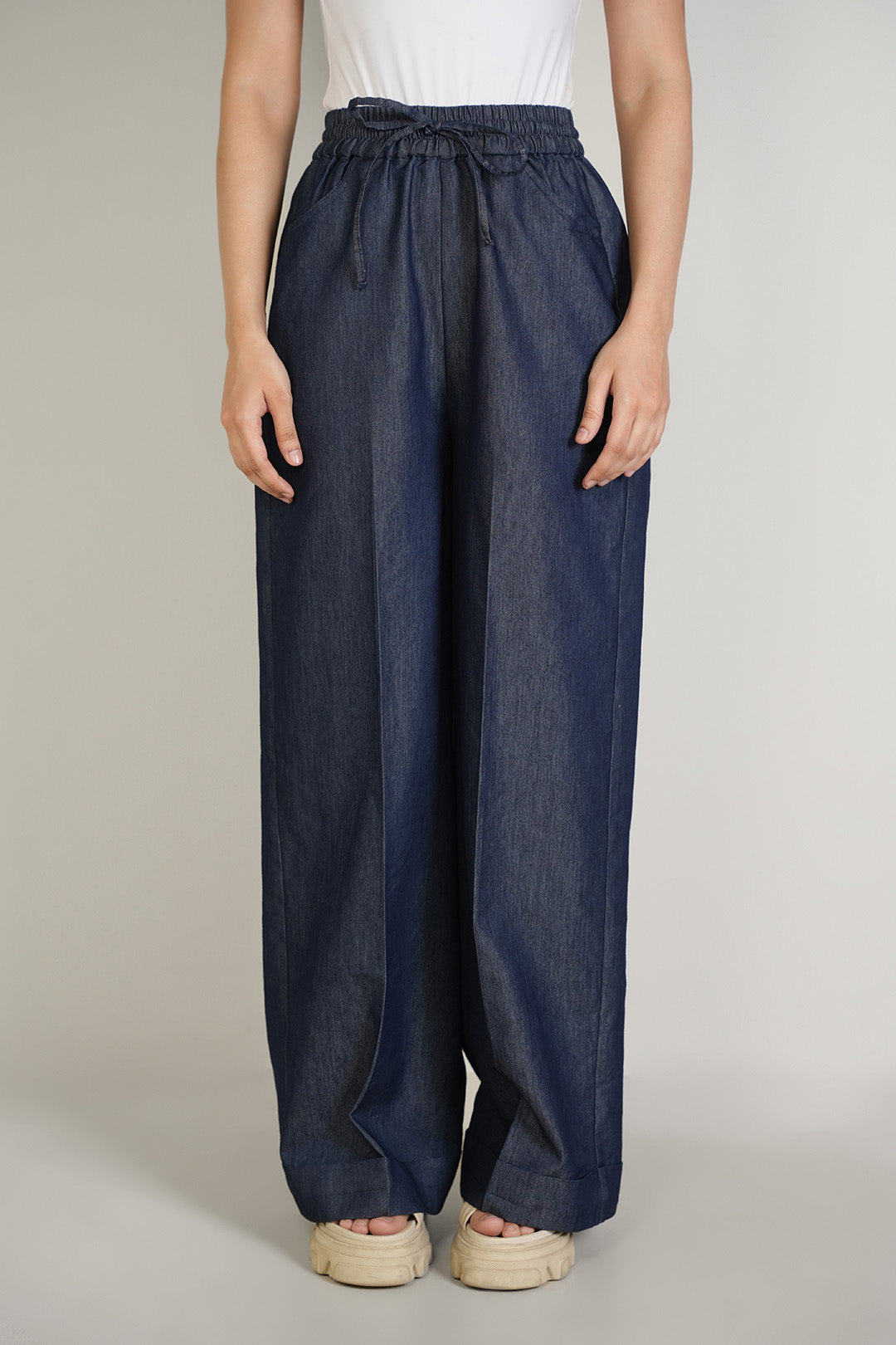 Denim Drawstring Pants