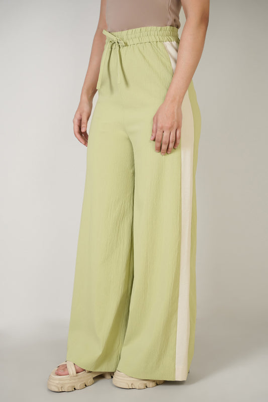 Lime Green Color Block Pants