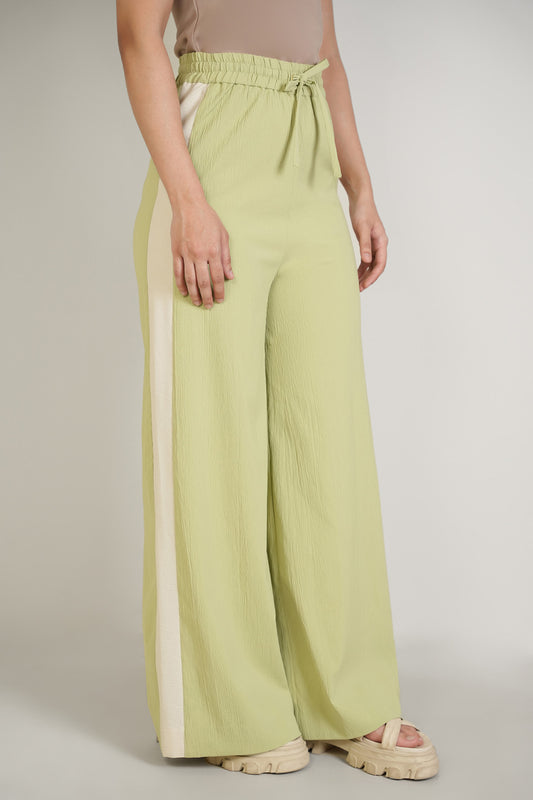 Lime Green Color Block Pants