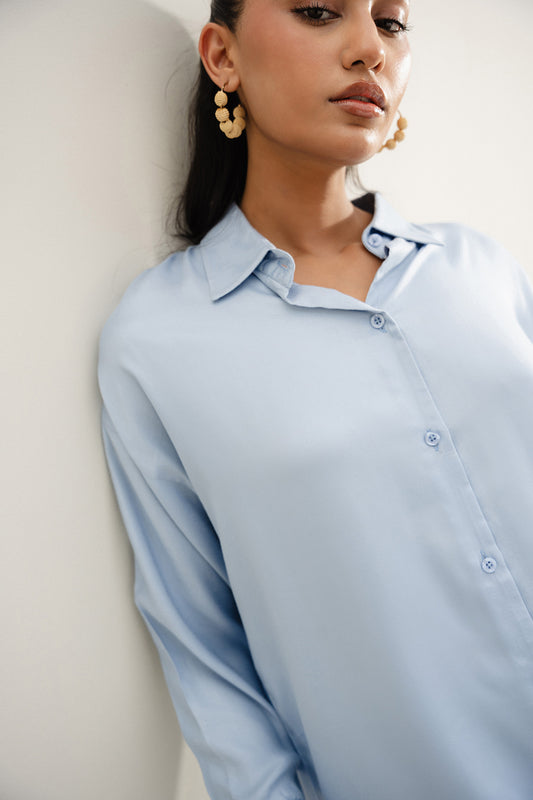 Aqua Blue Button Down