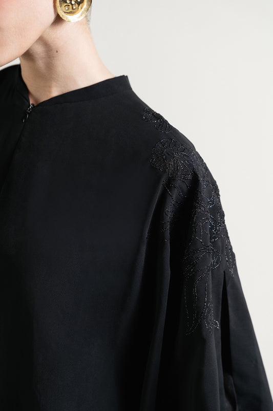 Black Embroidered Abaya
