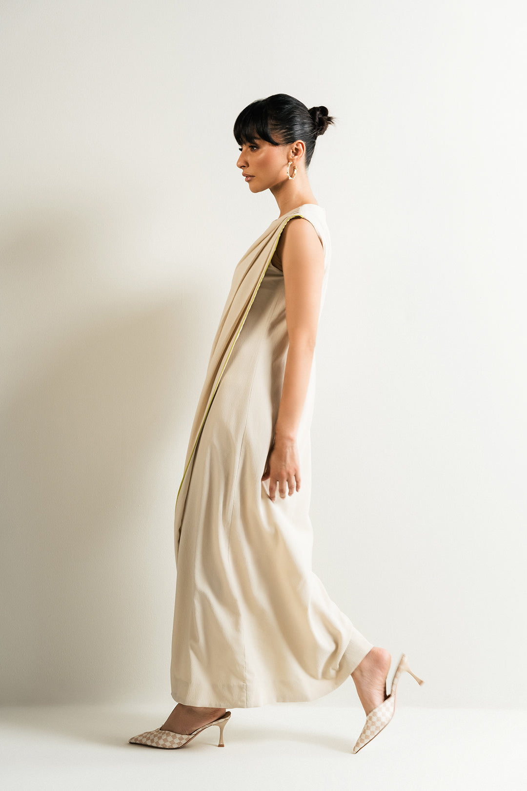 Ivory Pleated Dress