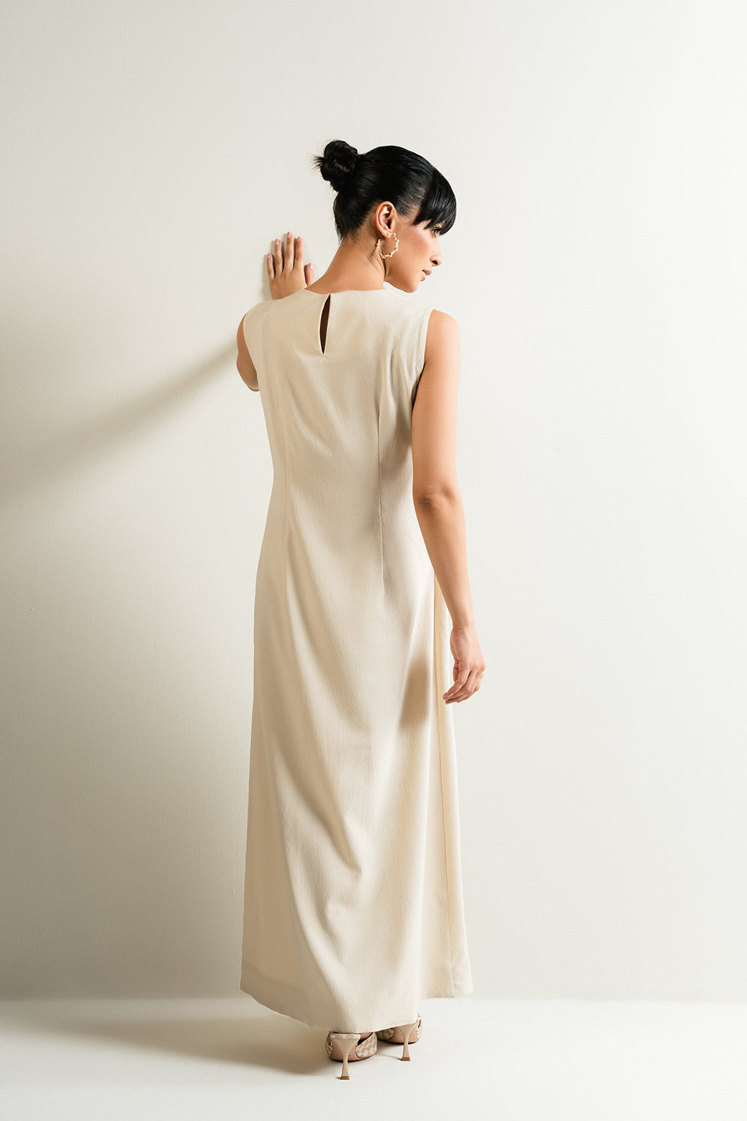 Ivory Pleated Dress