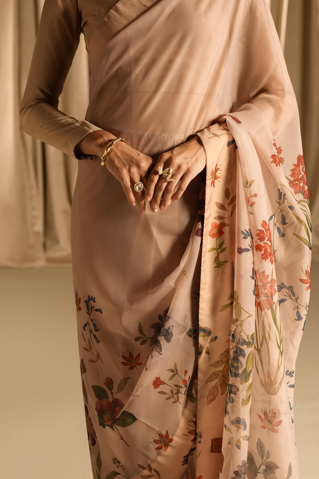 Dehrim Crop Top & Saree (2Pc)