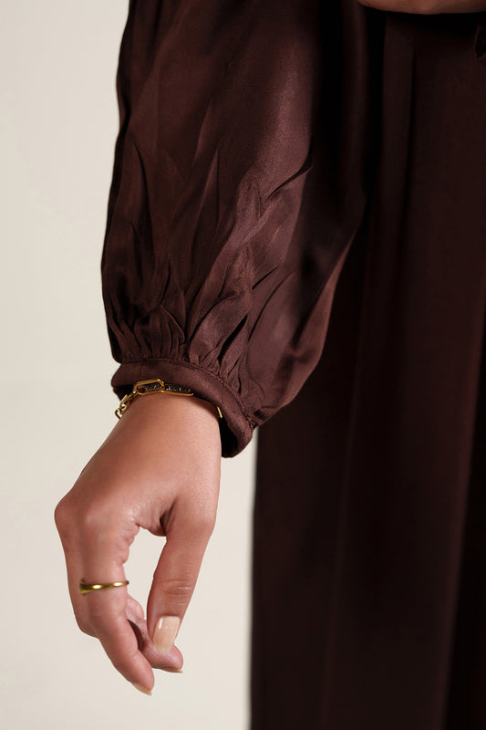 Espresso Pleated Dress