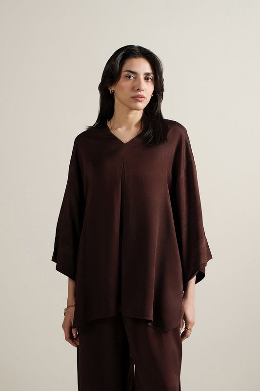 Espresso Pleated Top
