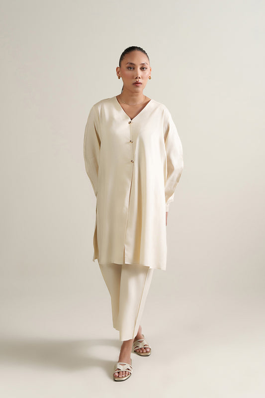 Cream Front Button Top