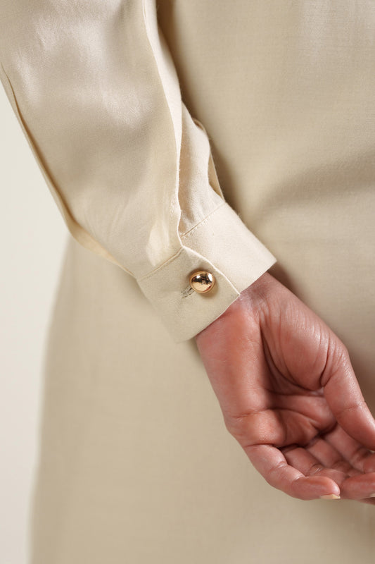 Cream Front Button Top