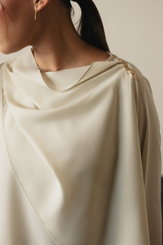 Ivory Draped Top