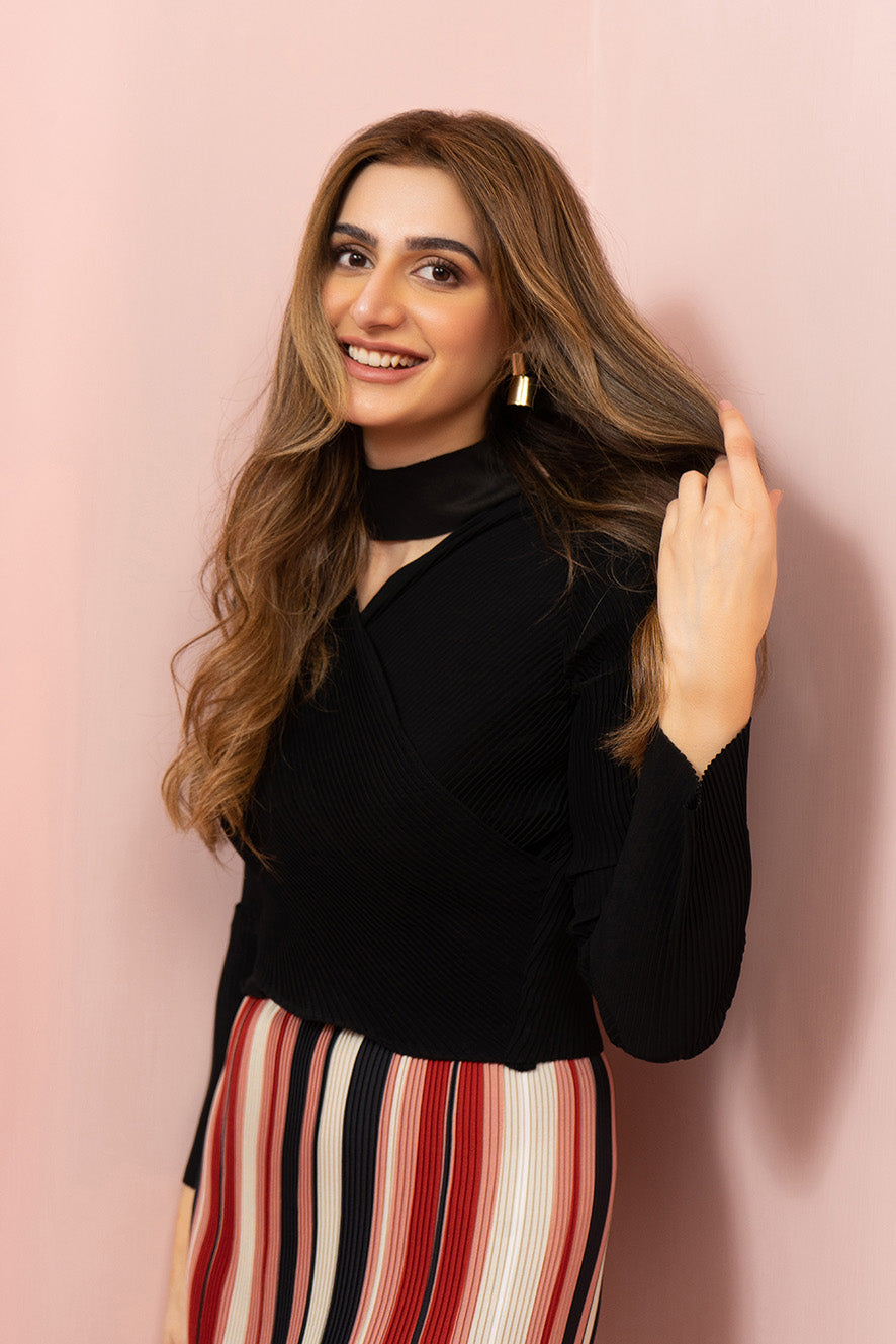 Pleated Cross Top
