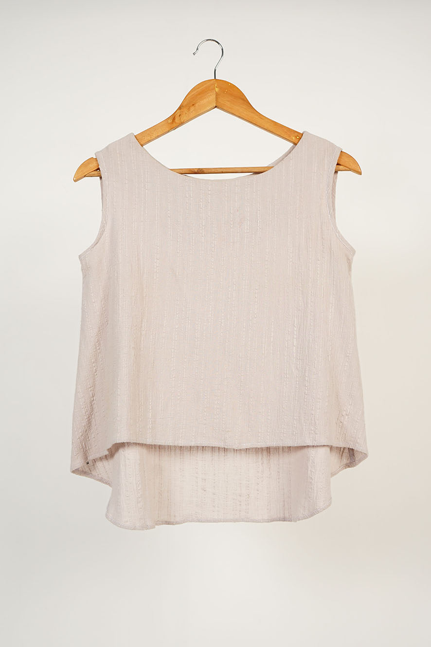 Wrinkled High-Low Top