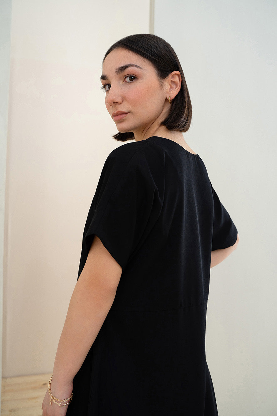 Midi Dress with Box Pleat