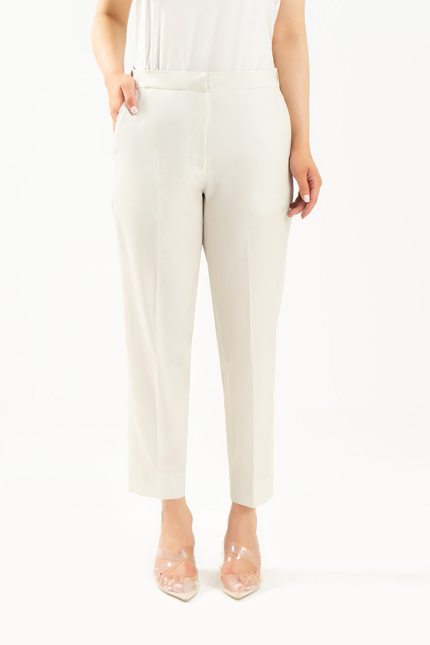 Tapered Flexi Waist Pants - Ivory