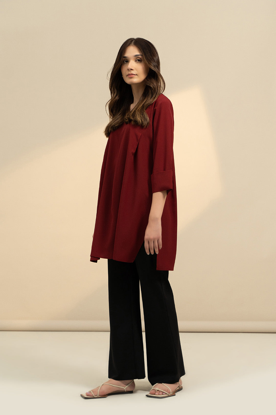Garnet Crepe Top