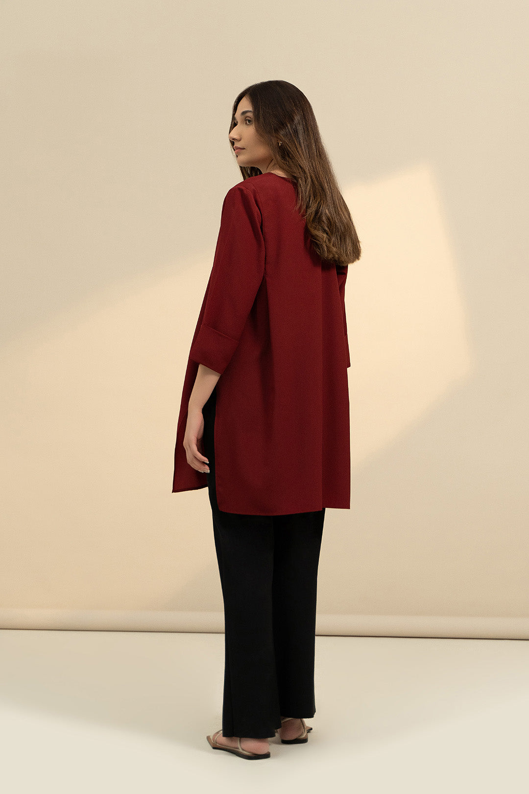 Garnet Crepe Top