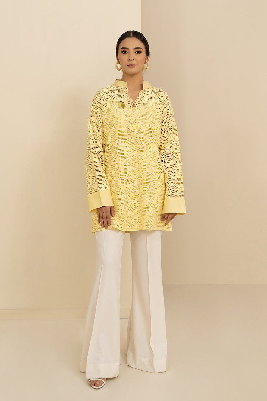 Yellow Schiffli Top