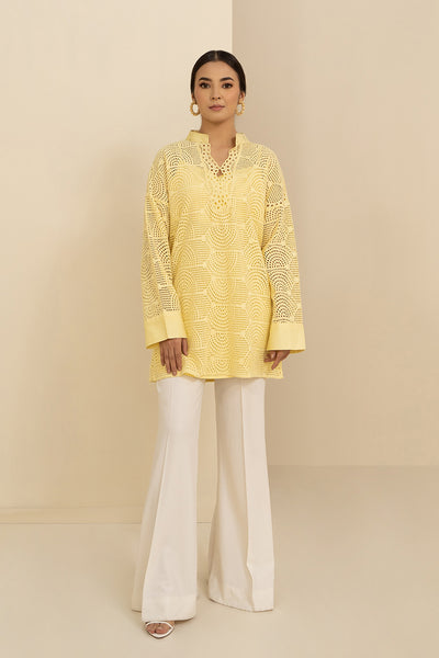 Yellow Schiffli Top