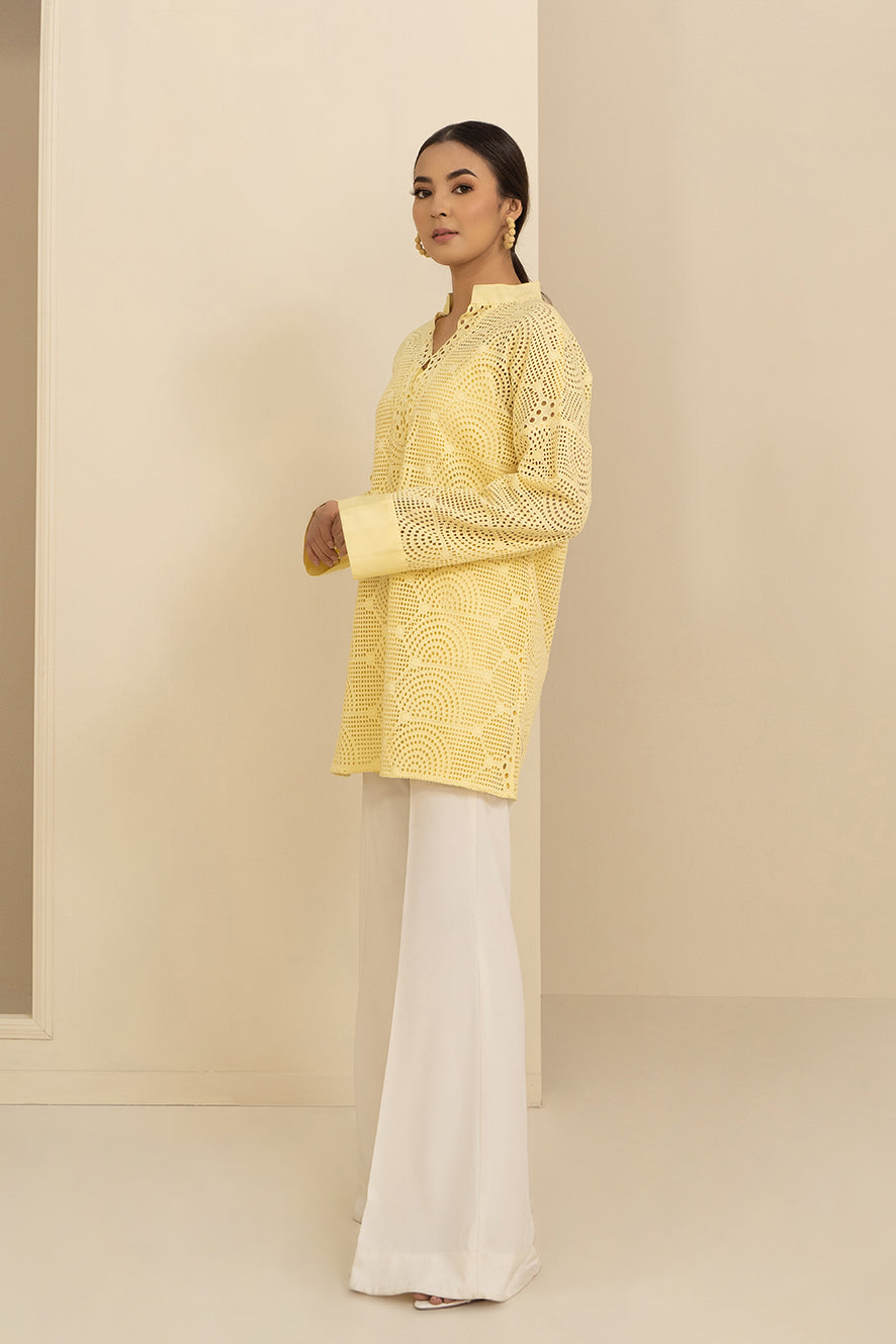 Yellow Schiffli Top
