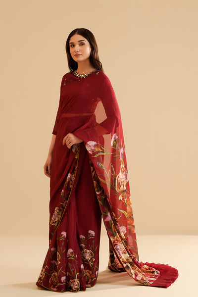 Rozil Saree & Crop Top