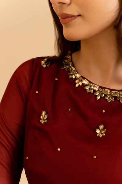 Rozil Saree & Crop Top