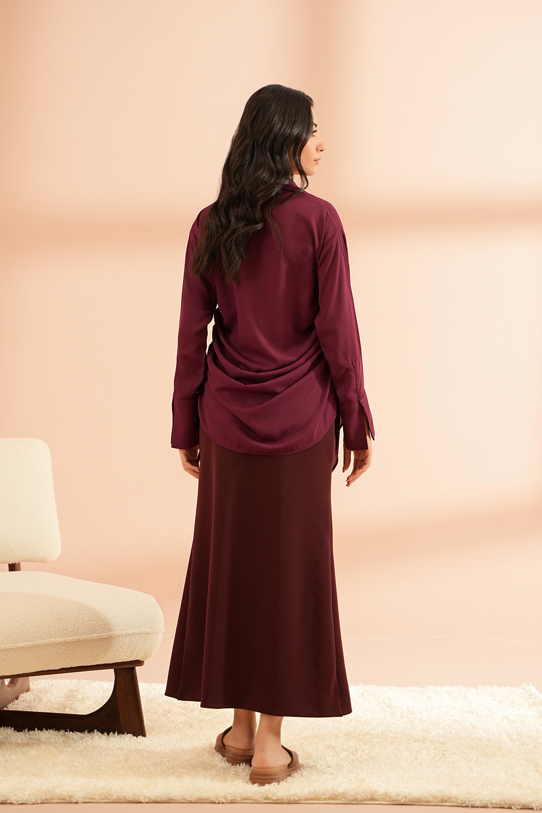 Burgundy Button-Up Top
