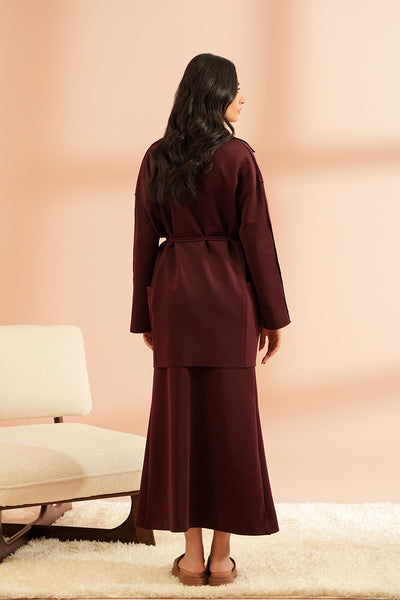 Burgundy Tapered Skirt