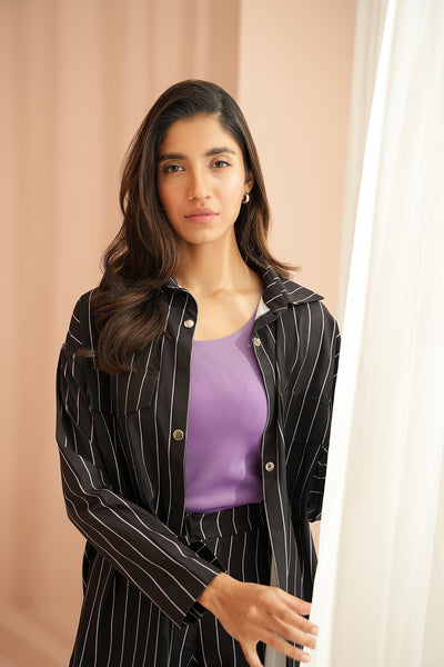 Pin Striped Shacket