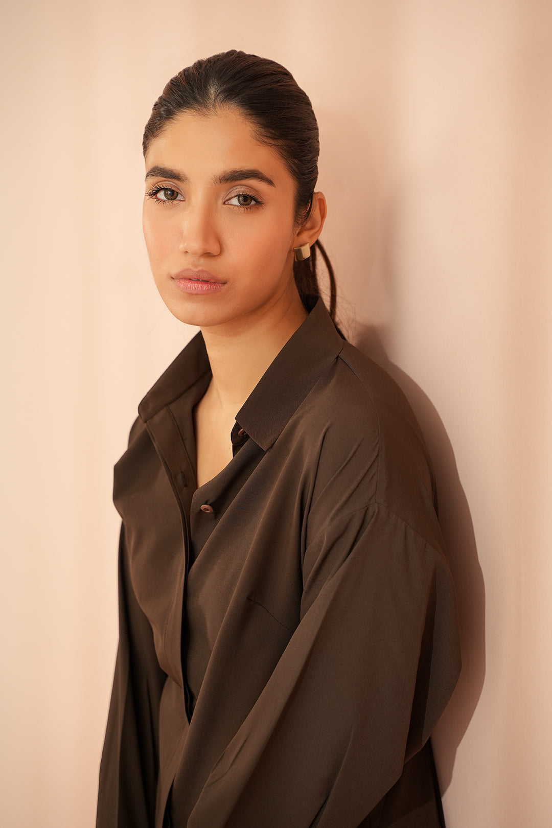 Taupe Button Down